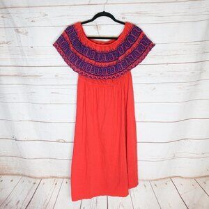 ASOS Red And Blue Maxi Sundress Sleeveless Scoop Neck